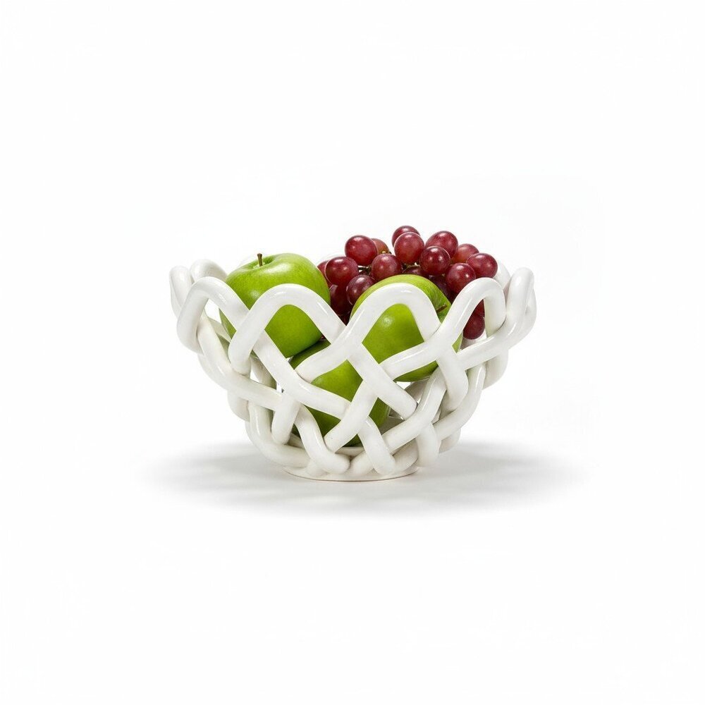 VTG Relpo White Ceramic Sculptural Knot Bowl Mid-Century Modern Exclusive Design